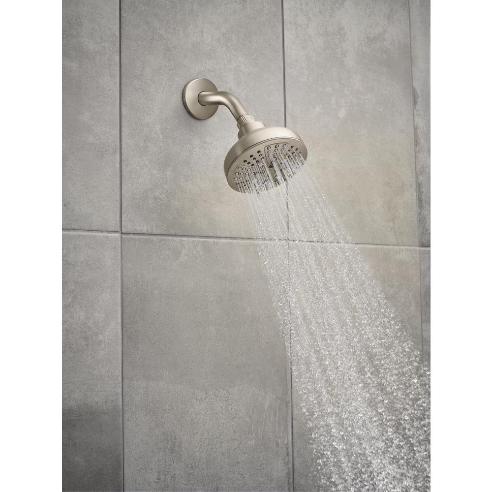 HydroEnergetix 8-Spray 4.75 in. Single Wall Mount Fixed Adjustable Shower Head in Spot Resist Brushed Nickel - Super Arbor