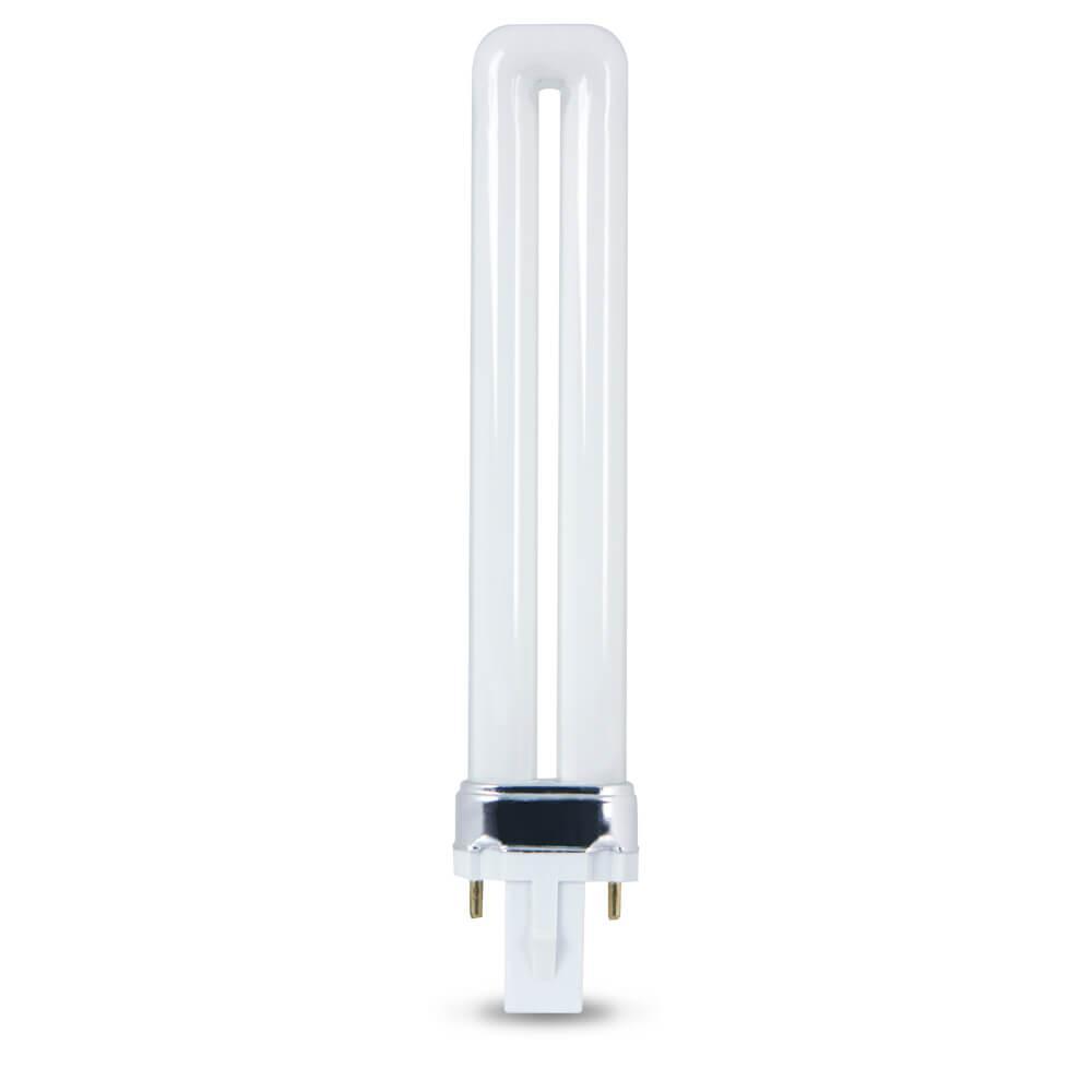9W Equivalent PL CFLNI Twin Tube 2-Pin Plug-in G23 Base Soft White (2700K) Compact Fluorescent CFL Light Bulb (1-Bulb) - Super Arbor