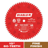 Diablo Fine Finish Circular Saw Blade for Wood 10" 60 Teeth