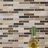 MSI Diamante 12 in. x 13.13 in. Glossy Glass; Stone Brick Look Wall Tile (9.8 sq. ft./Case)