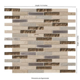 MSI Diamante 12 in. x 13.13 in. Glossy Glass; Stone Brick Look Wall Tile (9.8 sq. ft./Case)