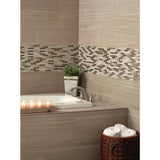 MSI Diamante 12 in. x 13.13 in. Glossy Glass; Stone Brick Look Wall Tile (9.8 sq. ft./Case)