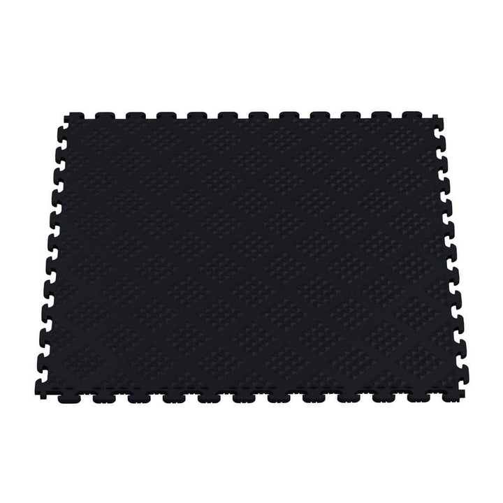 Norsk Multi-Purpose Black 18.3 in. x 18.3 in. x 0.25 in. PVC Garage Flooring Tile with Raised Diamond Pattern (6-Pieces, 13.95 sq. ft.)