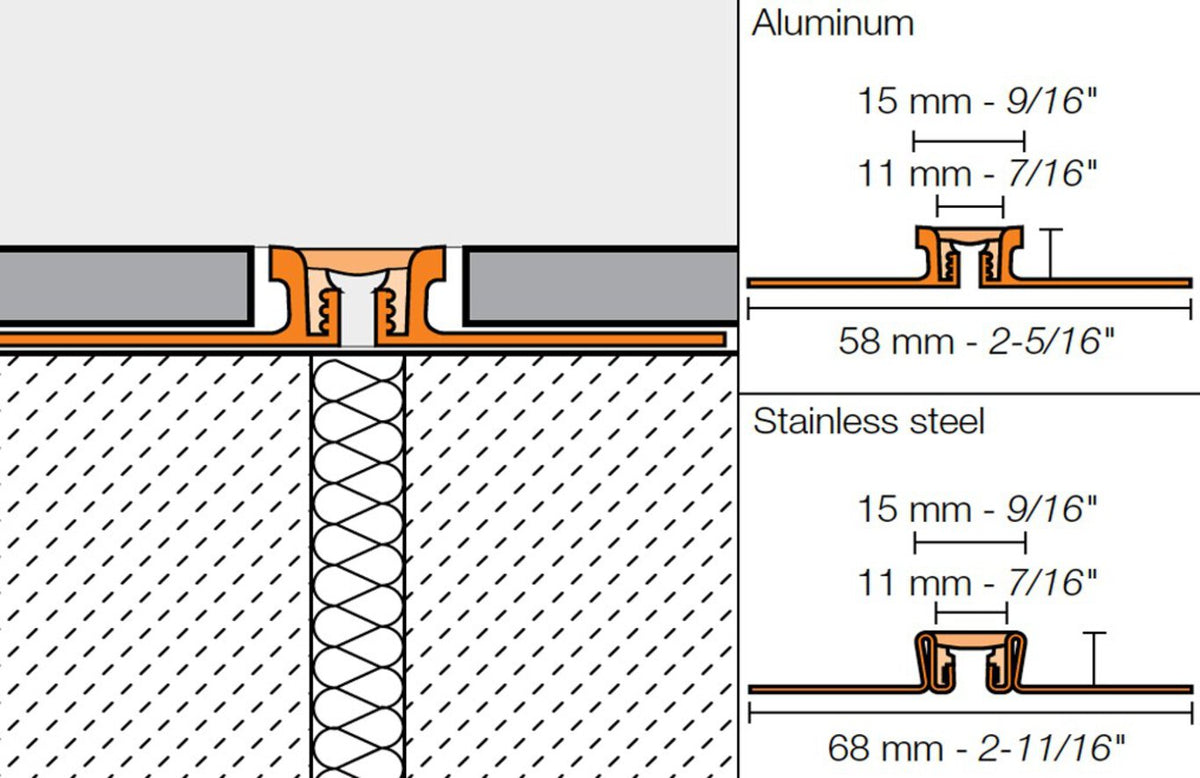Schluter Systems DILEX-KSN 0.5-in W x 98.5-in L Stone Grey Steel Tile Edge Trim