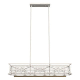 Hunter Langwood 6 Light Distressed White Basket Chandelier Kitchen Light