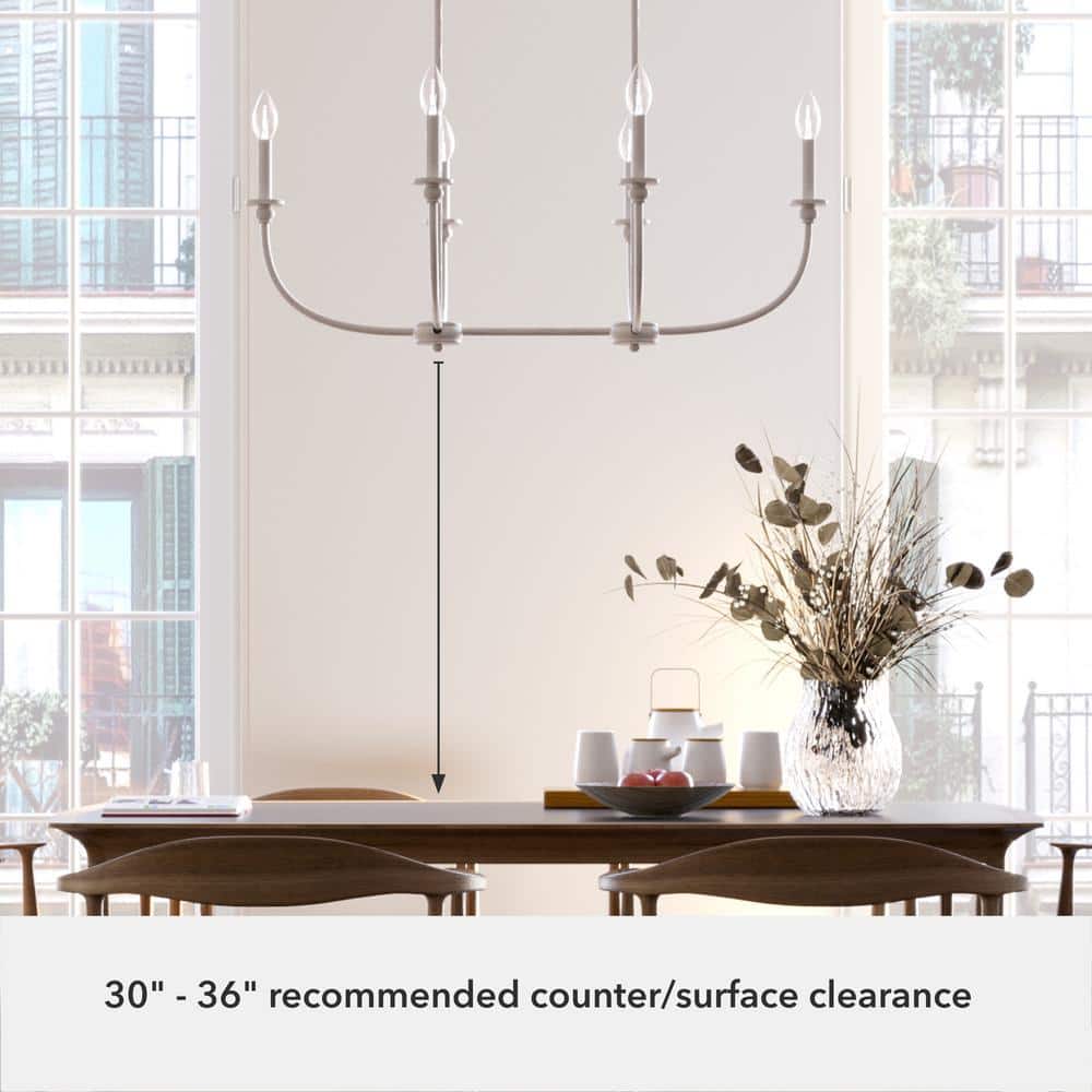 Hunter Southcrest 6-Light Distressed White Candlestick Chandelier