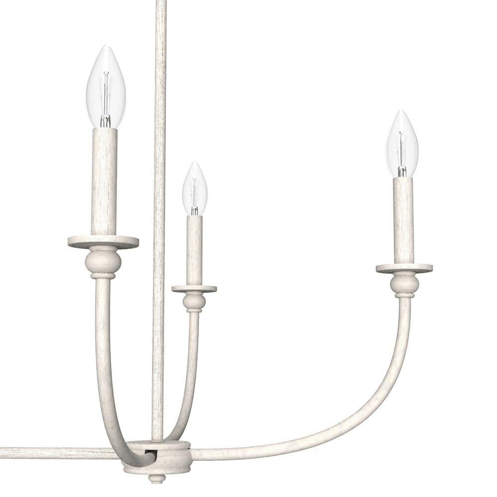 Hunter Southcrest 6-Light Distressed White Candlestick Chandelier