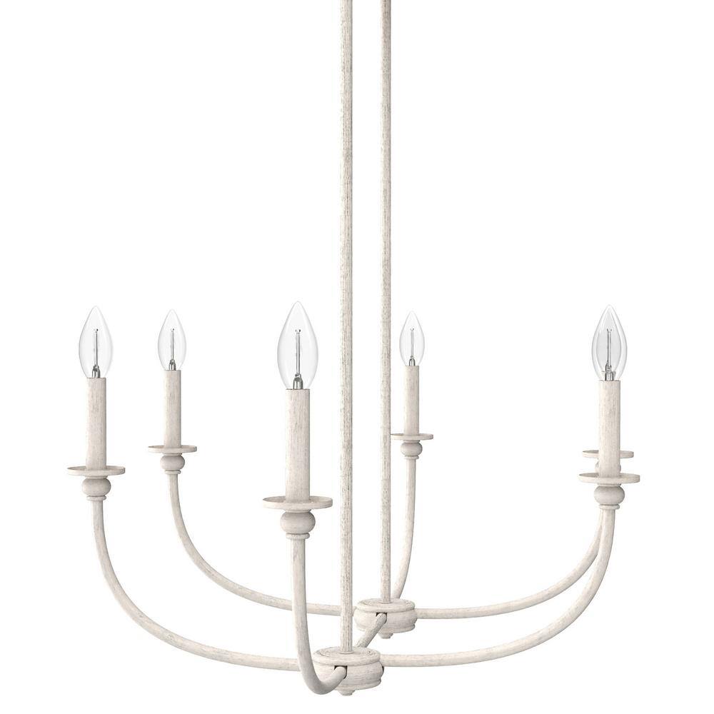 Hunter Southcrest 6-Light Distressed White Candlestick Chandelier
