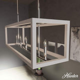 Hunter Squire Manor 5-Light Distressed White Island Chandelier