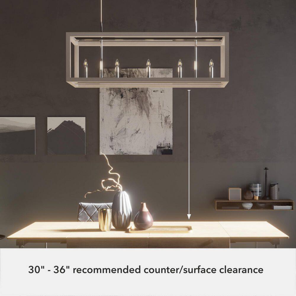 Hunter Squire Manor 5-Light Distressed White Island Chandelier