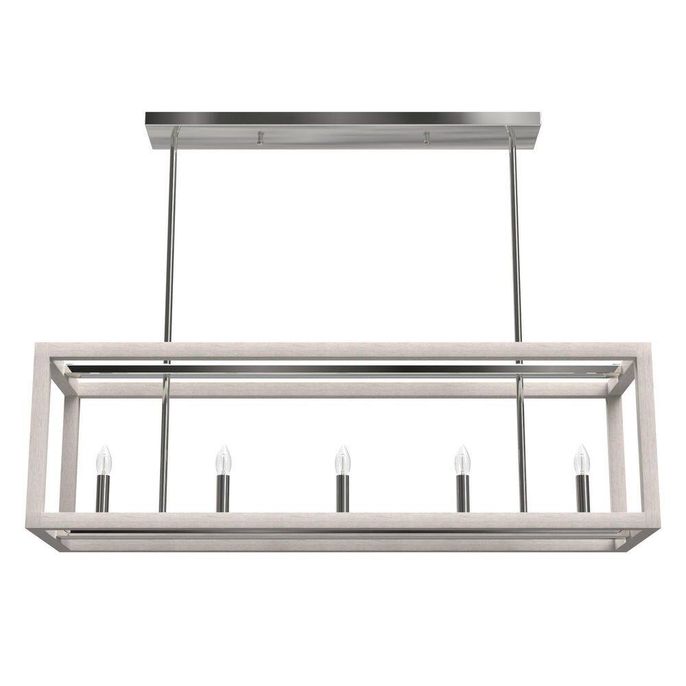 Hunter Squire Manor 5-Light Distressed White Island Chandelier