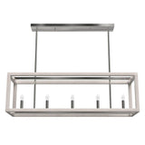 Hunter Squire Manor 5-Light Distressed White Island Chandelier
