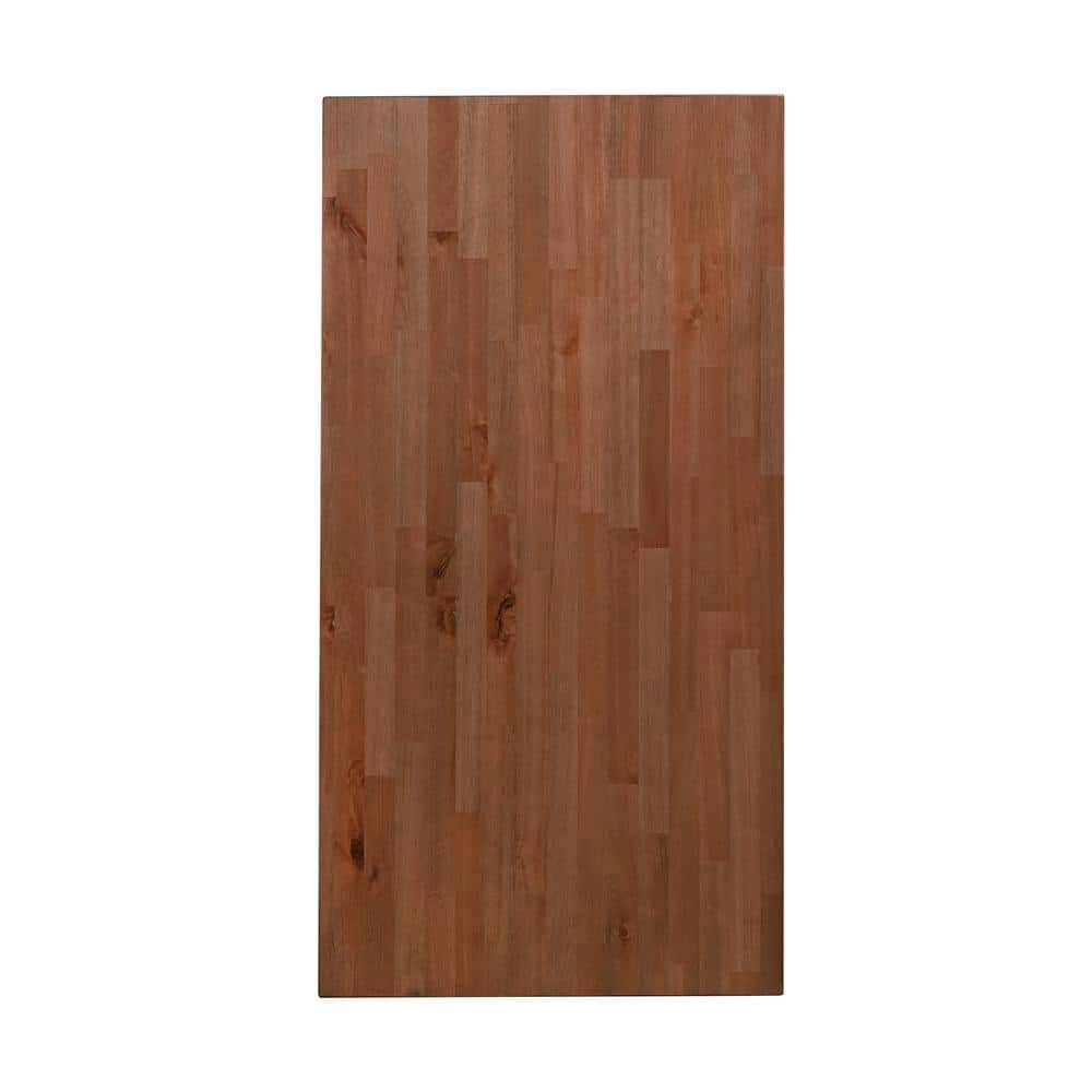 HARDWOOD REFLECTIONS 6 ft. L x 39 in. D Finished Eucalyptus Solid Wood Butcher Block Island Countertop With Eased Edge