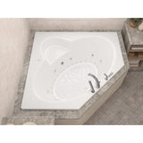 Universal Tubs Malachite 5 ft. Acrylic Corner Drop-in Whirlpool & Air Bathtub, White, 60 x 60 in.