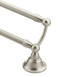 Moen Sage 24-in Spot Resist Brushed Nickel Wall-Mount Double Towel Bar