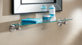 Moen Lounge Chrome 1-Tier Glass Wall-Mount Bathroom Shelf, DN7790CH