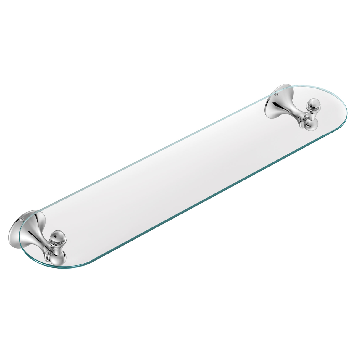 Moen Lounge Chrome 1-Tier Glass Wall-Mount Bathroom Shelf, DN7790CH