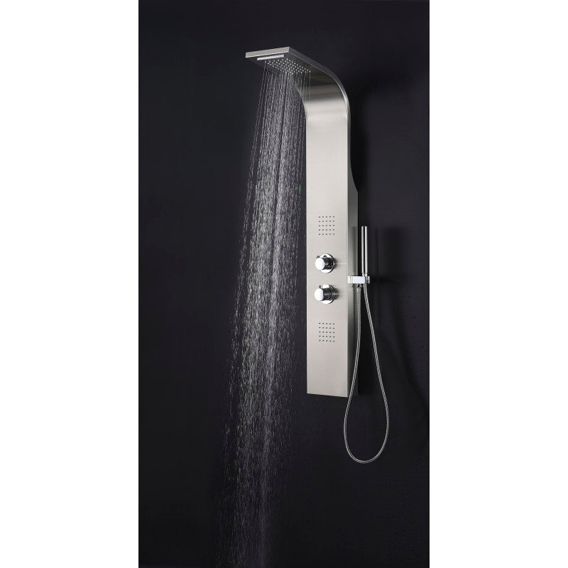ANZZI Anchorage Brushed Steel 2-Spray Shower Panel System (Valve Included)