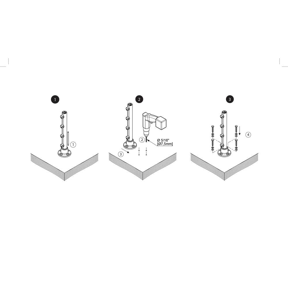 Dolle Prova PA22b Galvanized Steel Hex Screw Post Anchors (4-Piece)