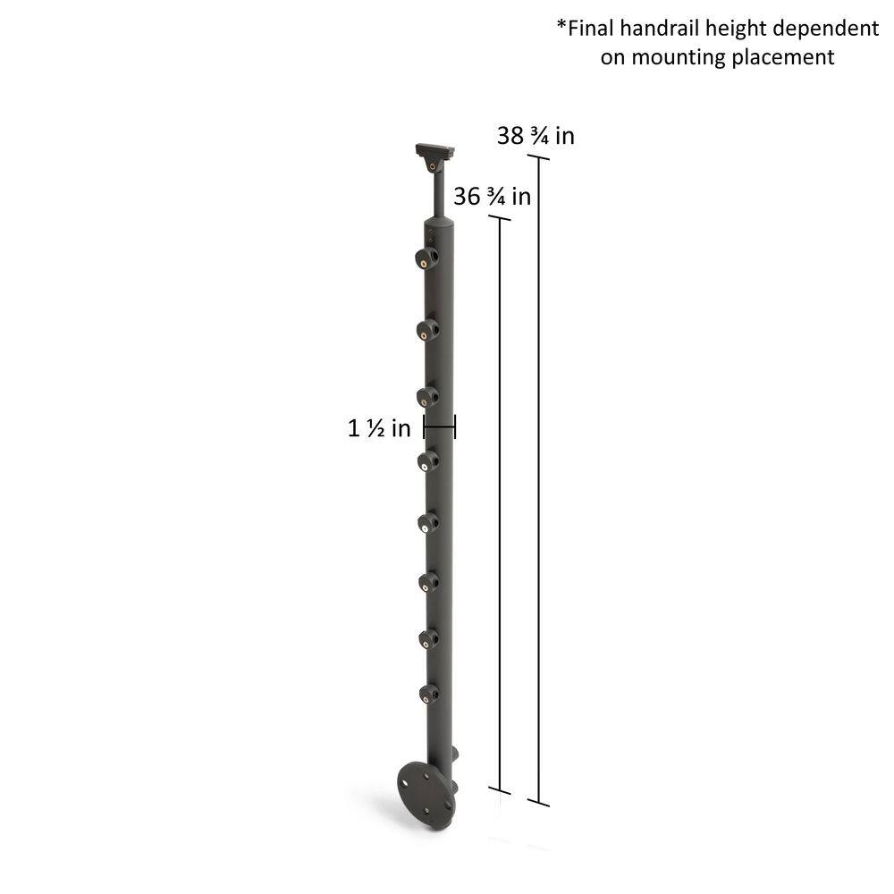 Dolle Prova PA2b 36 in. x 1-1/2 in Anthracite Side Mount Post