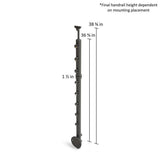 Dolle Prova PA2b 36 in. x 1-1/2 in Anthracite Side Mount Post