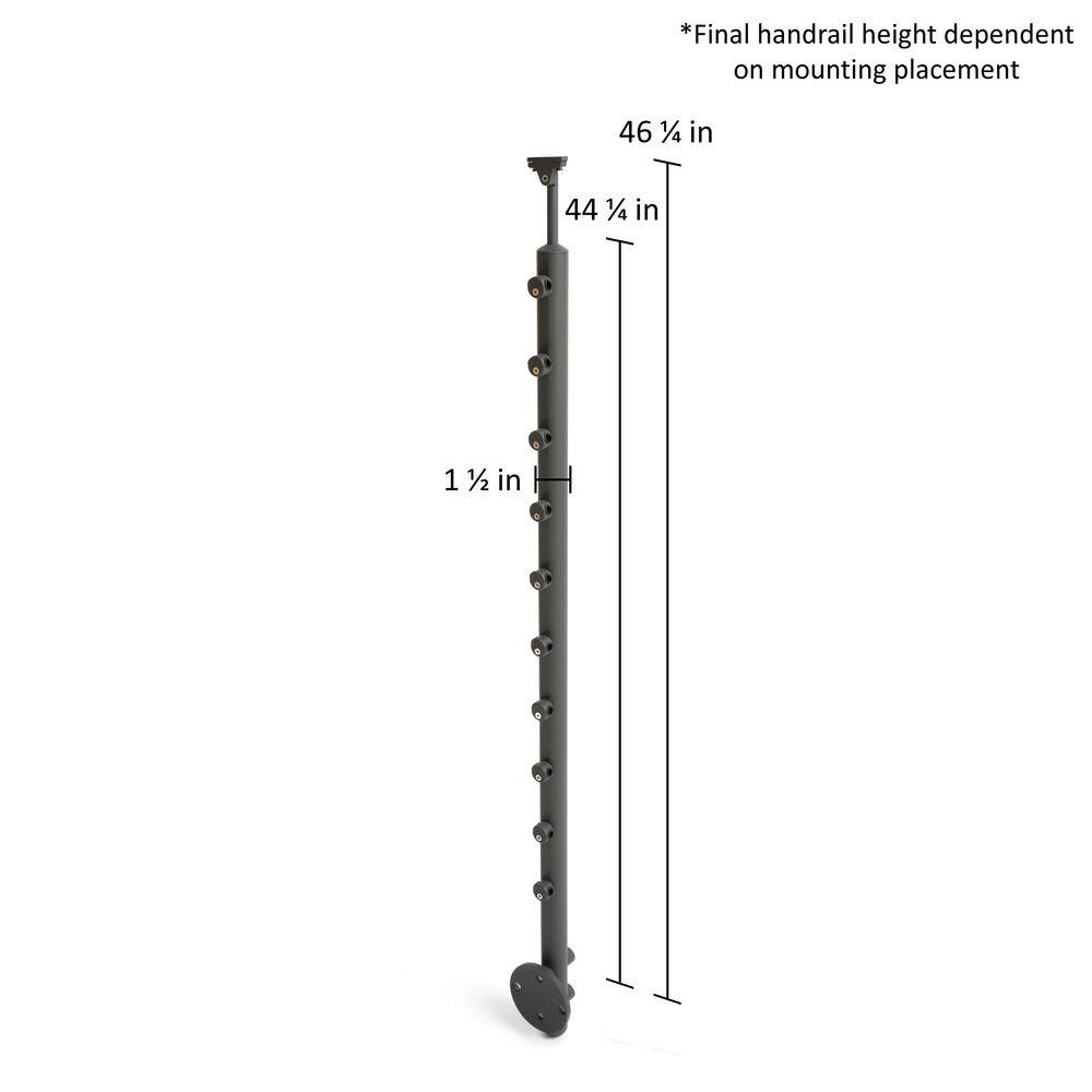 Dolle PA2ab 42 in. x 1-1/2 in Anthracite side mount post