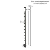 Dolle PA2ab 42 in. x 1-1/2 in Anthracite side mount post
