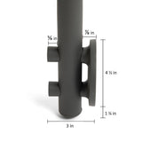Dolle PA2ab 42 in. x 1-1/2 in Anthracite side mount post