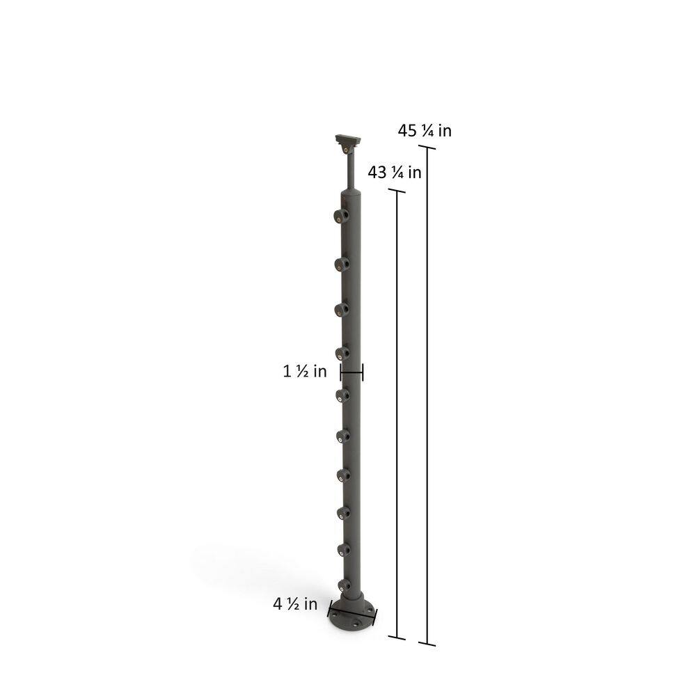 Dolle Prova PA1ab 42 in. x 1-1/2 in. Anthracite Top Mount Post