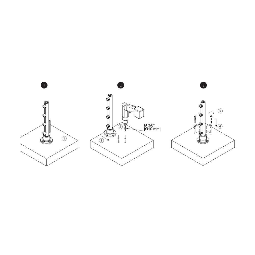 Dolle Prova PA23b Metal Heavy Duty Compression Concrete Post Anchors (4-Piece)