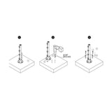 Dolle Prova PA23b Metal Heavy Duty Compression Concrete Post Anchors (4-Piece)