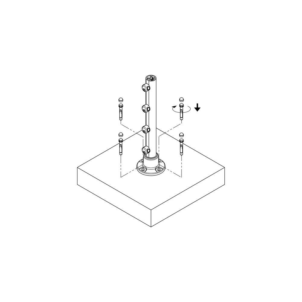 Dolle Prova PA23b Metal Heavy Duty Compression Concrete Post Anchors (4-Piece)