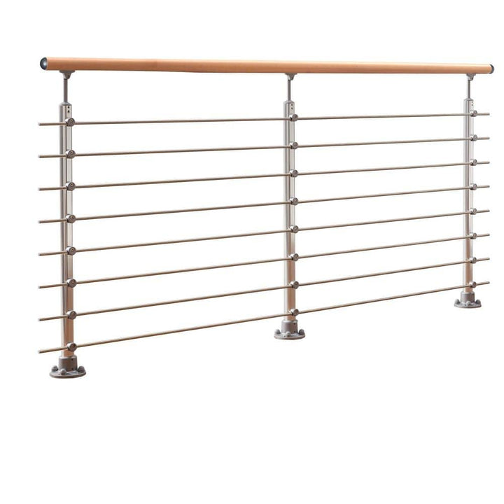 Dolle Prova 36 in. H x 79 in. W Brushed Silver Aluminum Top Mount Tube Stair Railing Kit