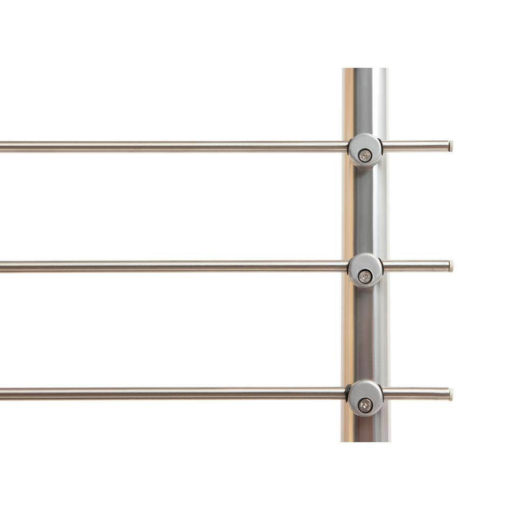 Dolle Prova 36 in. H x 79 in. W Brushed Silver Aluminum Top Mount Tube Stair Railing Kit