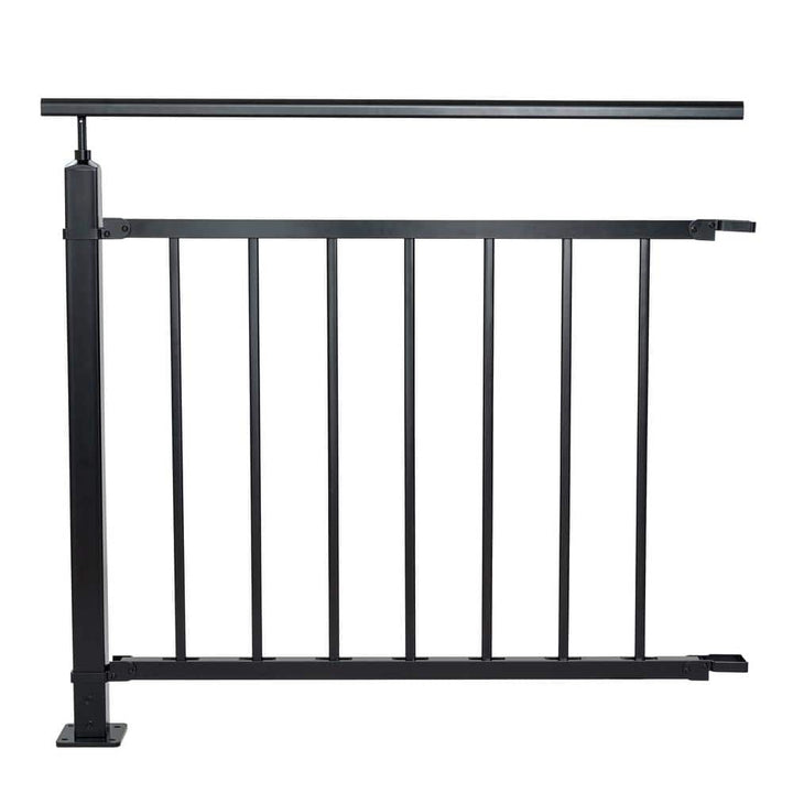 Dolle Acadia 38 in. H x 39 in W Black Aluminum Continuous Banister Kit Stair Railing Kit