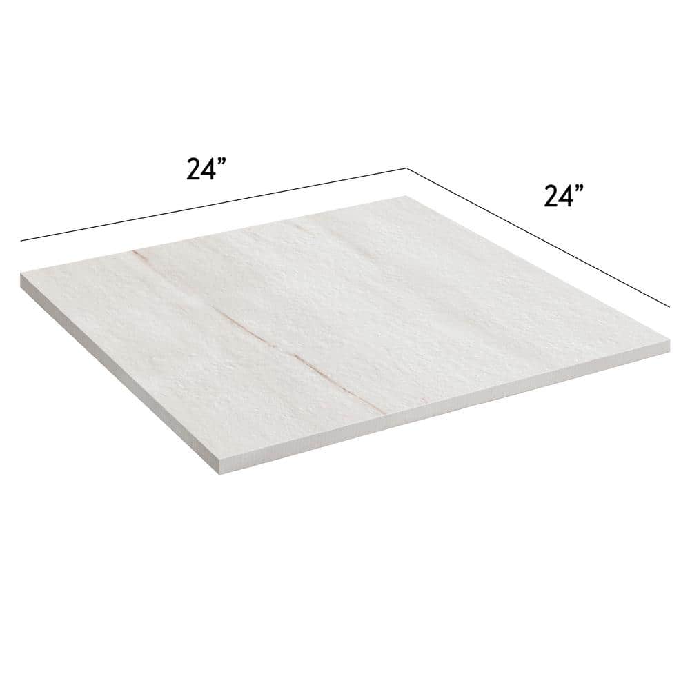 Impero Dolomite White 24 x 24 x 3/4 in. Marble-Look Porcelain Paver, Case of 2