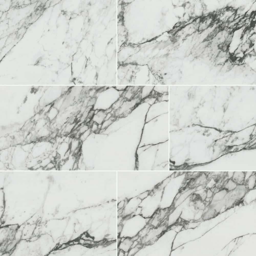 Donatello 16 in. x 32 in. Polished Porcelain Marble Look Floor and Wall Tile (14.2 sq. ft./Case)