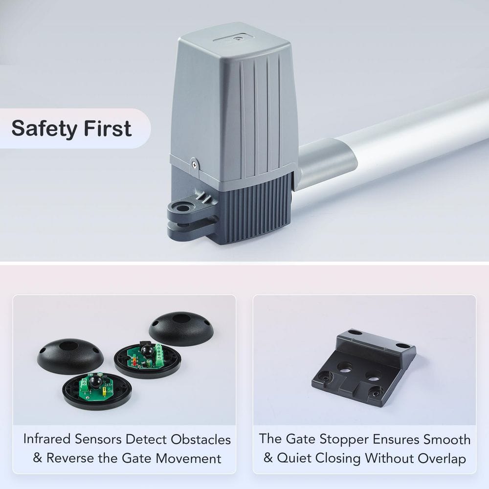DOORADO Dual Swing Automatic Gate Opener Kit with IR Sensors Timer Auto Close