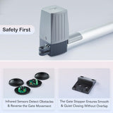 DOORADO Dual Swing Automatic Gate Opener Kit with IR Sensors Timer Auto Close