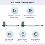 DOORADO Dual Swing Automatic Gate Opener Kit with IR Sensors Timer Auto Close