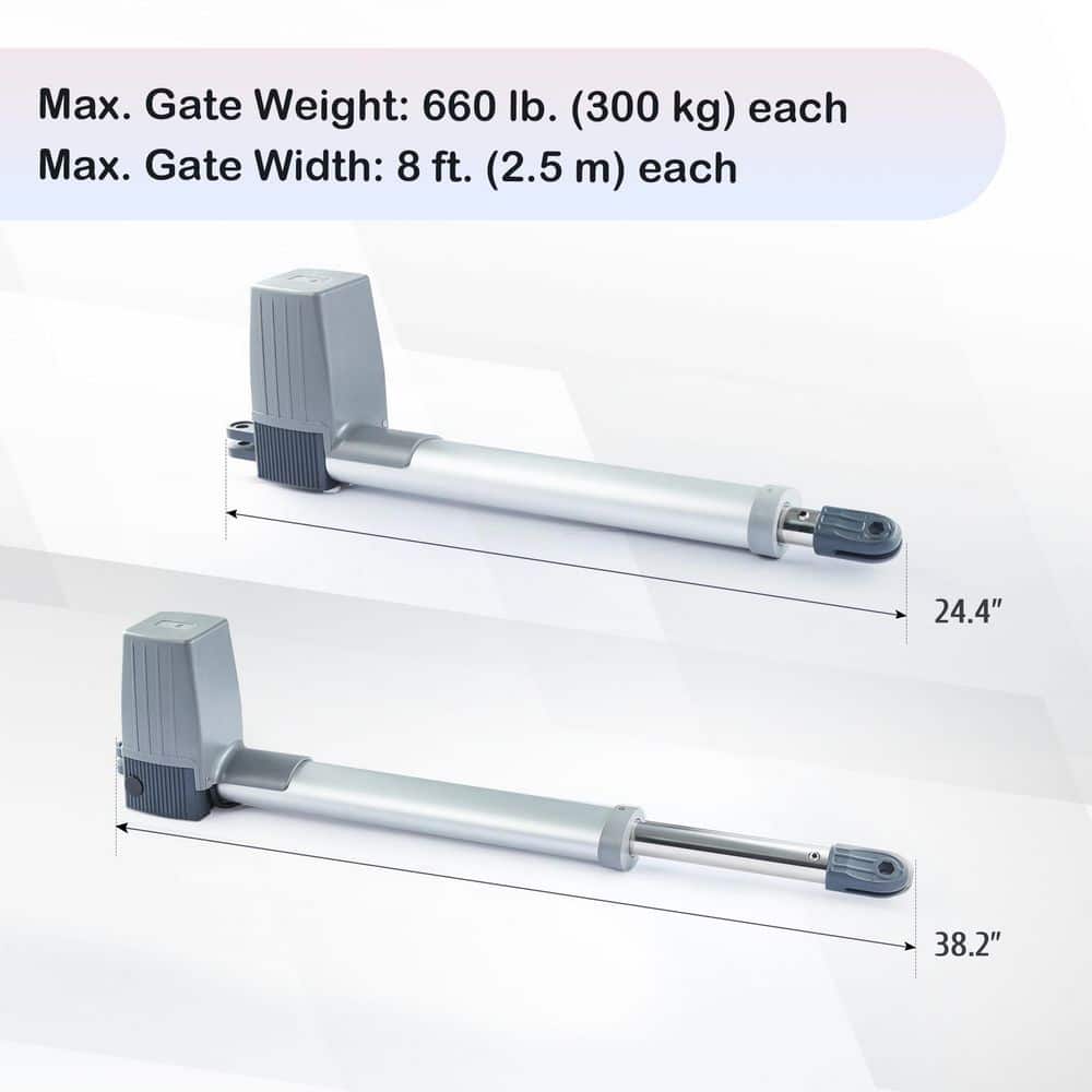 DOORADO Dual Swing Automatic Gate Opener Kit with IR Sensors Timer Auto Close