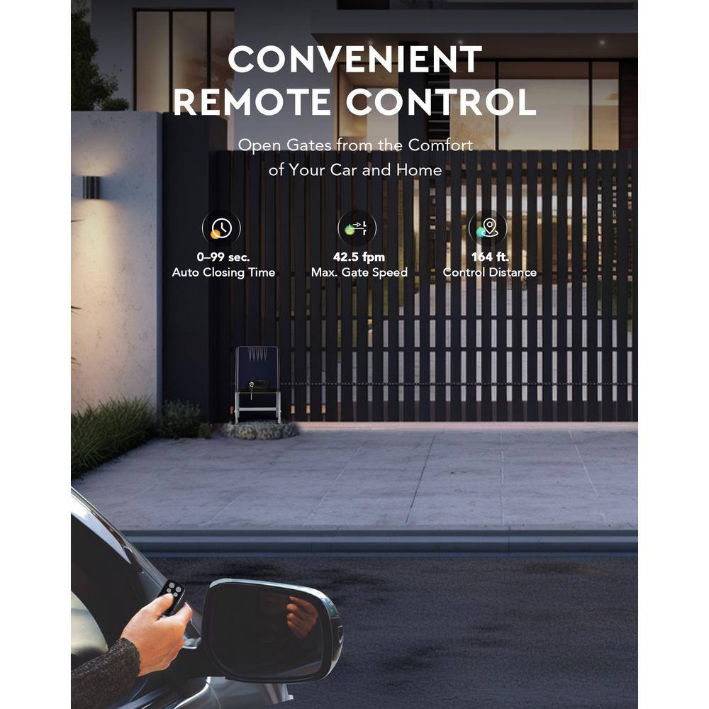 DOORADO 280-Watt Sliding Automatic Gate Opener Kit for 1800 lbs. 40 ft. Doors with 2 Remote Controls 2 Infrared Sensors