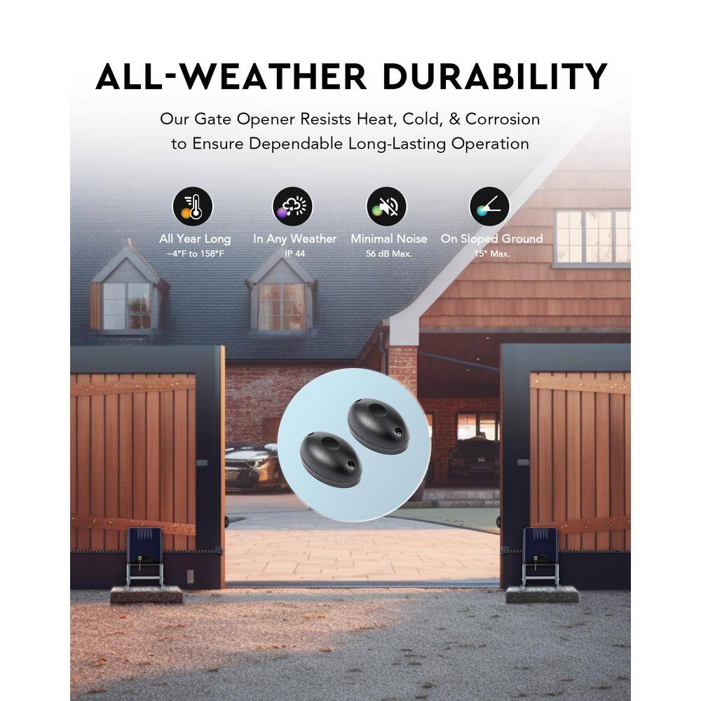 DOORADO 280-Watt Sliding Automatic Gate Opener Kit for 1800 lbs. 40 ft. Doors with 2 Remote Controls 2 Infrared Sensors