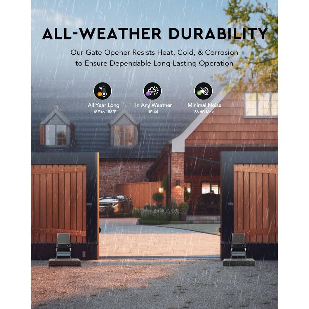 DOORADO 550-Watt Sliding Automatic Gate Opener for 3300 lbs. 40 ft. Doors with 2 Remote Controls 2 Infrared Sensors