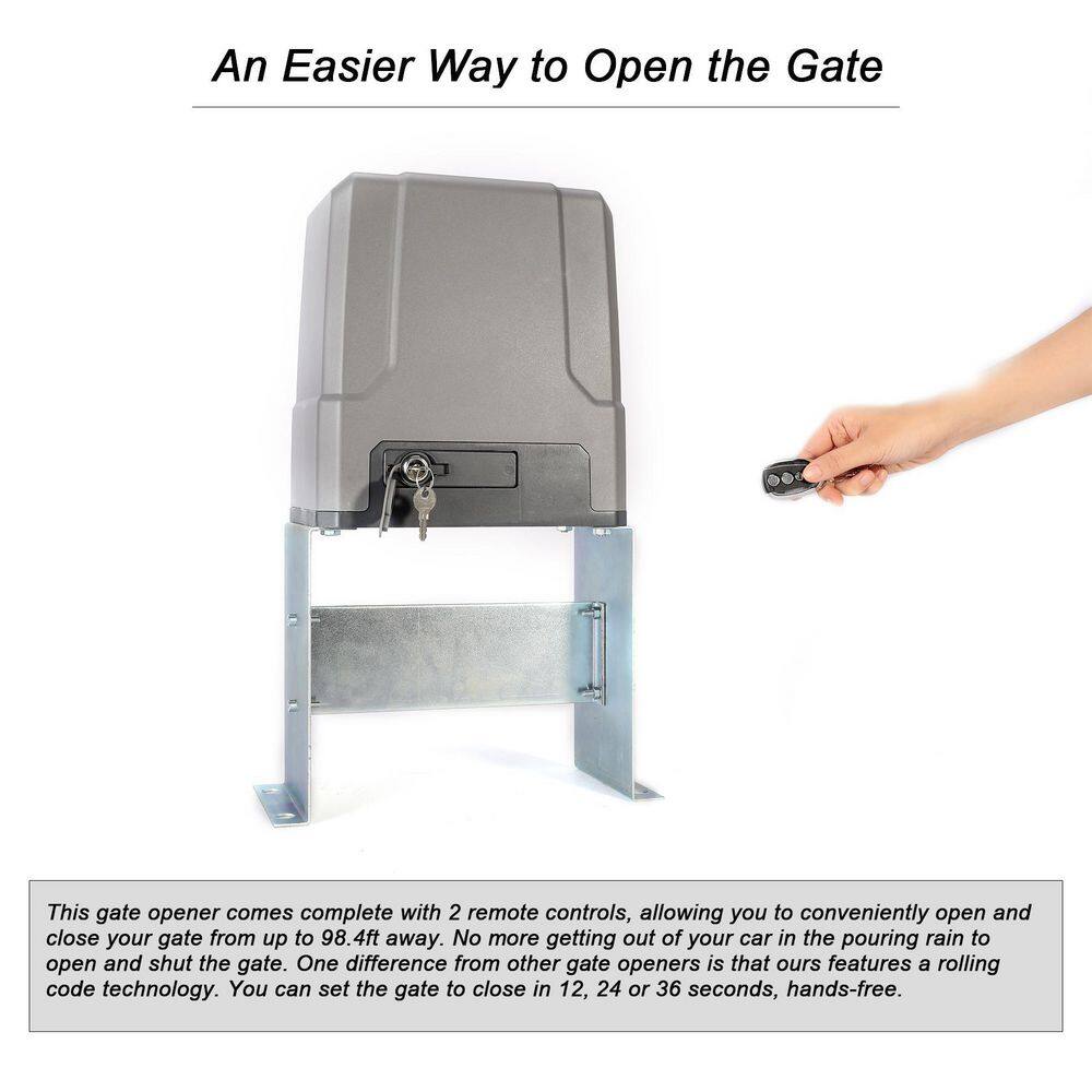DOORADO Slide Single Automatic Gate Opener Kit with Remotes and Safety Sensor