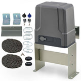 DOORADO 170W Automatic Sliding Gate Opener for 1800 lbs. 40 ft. Gates, 24V DC Motor IR Sensors Remotes, Solar Power Compatible