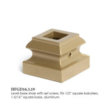 HOUSE OF FORGINGS Dorado Gold 16.3.19 Flat Base Shoes for 1/2 in. Square 1.3 in. x 1 in. Iron Balusters for Stair Remodel