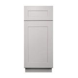 HOMEIBRO Newport Light Dove Plywood Shaker Style Stock 1-Door 1-Drawer Base Kitchen Cabinet (15 in. x 34.5 in. x 24 in.)