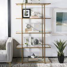 Safavieh Francis Gold/Clear Metal Etagere, 40 x 18 x 72 in
