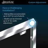 DreamLine Encore 56 to 60 in. W x 76 in. H Semi-Frameless Sliding Shower Door, Brushed Nickel